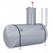 Для хранения и выдачи различных жидких сред (нефтепродукты, вода) под землёй устанавливают стальной резервуар цилиндрической формы РСГП-20.
